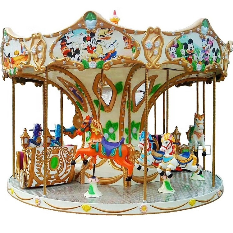 12 seats high quality beautiful popular kids merry go round customized carousel horse for sale