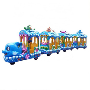 Funny common adorable profitable funfair business amusement park rides mini ocean sightseeing trackless train for sale