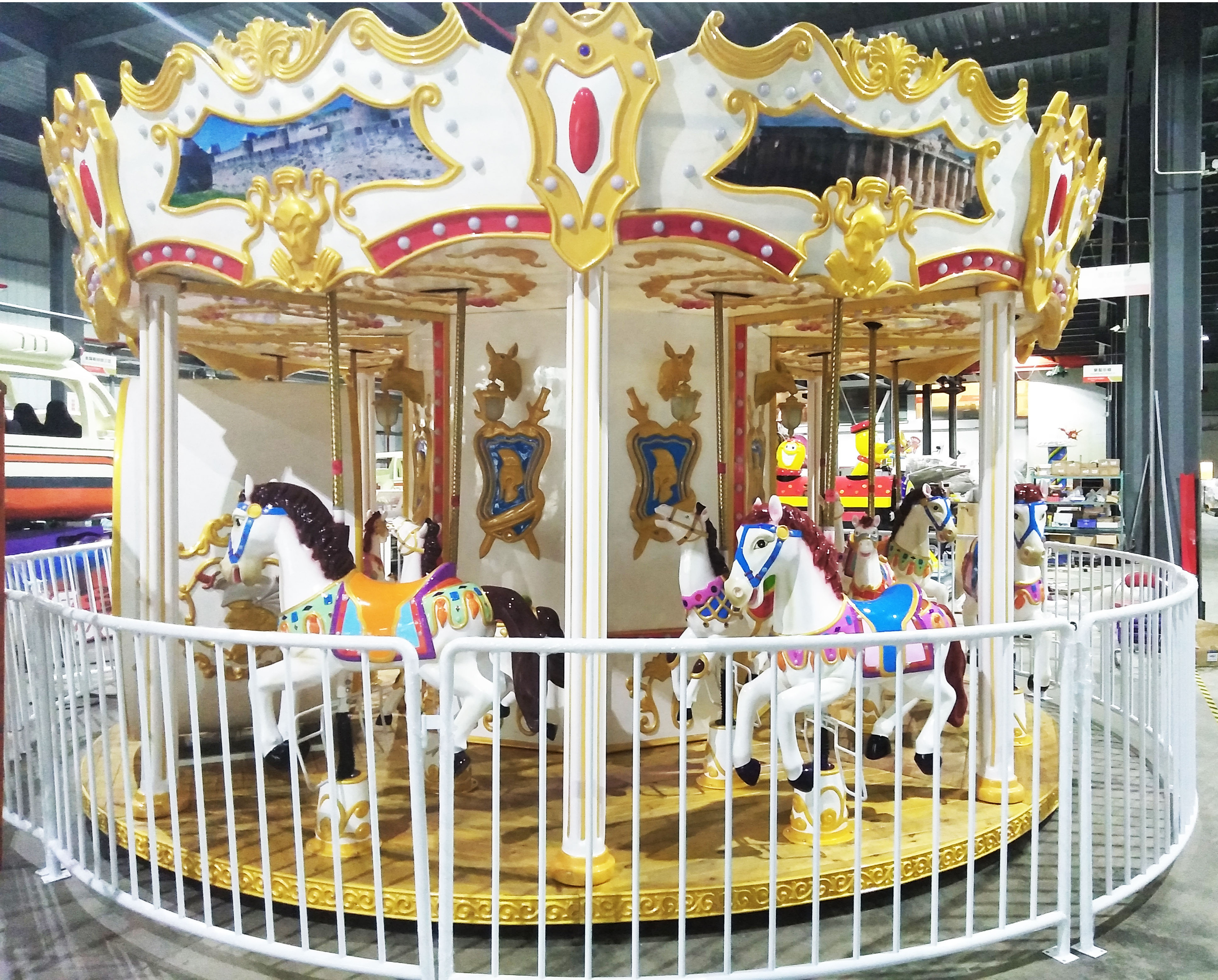 Shopping Mall Ride Amusement machine Small Carousel Merry Go Round ride For Sale