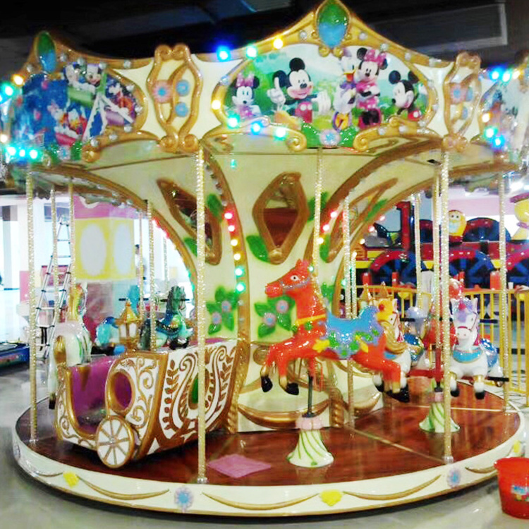 12 seats high quality beautiful popular kids merry go round customized carousel horse for sale