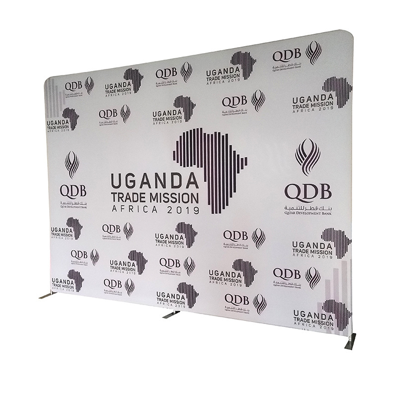 Custom Straight Foldable Trade Show Advertising Exhibition Display Stand Step and Repeat Backdrop Banner with Stand