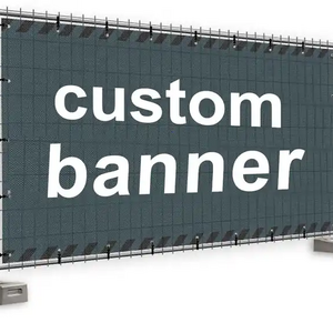 Construction Site Fence Cover Banner Roadside Barrier Covers Scrim Lite Lightweight Mesh Banner with Custom Wholesale