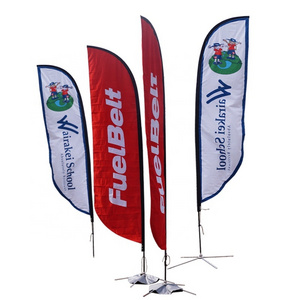 2023 New Product Popular Polyester Roadside Garden AD Personalized Advertising Outdoor Custom Beach Feather Flag Banner Stand