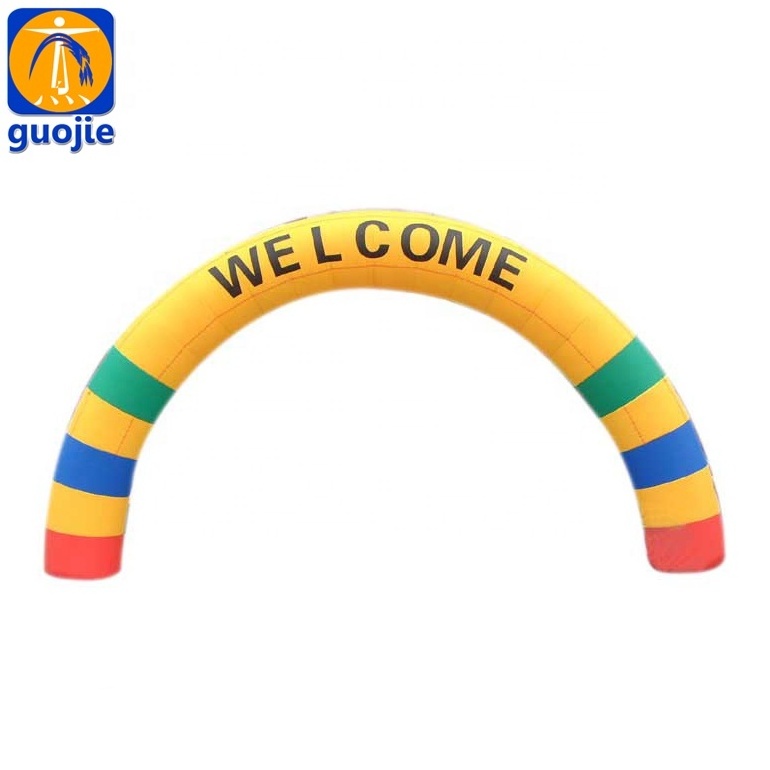 Outdoor Custom Printing Air Archracing Waterproof Air Blower Rainbow Roadside Promotion Inflatable Arch for Events