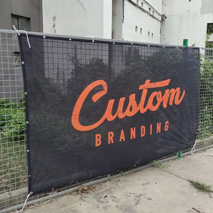 Construction Site Fence Cover Banner Roadside Barrier Covers Scrim Lite Lightweight Mesh Banner with Custom Wholesale