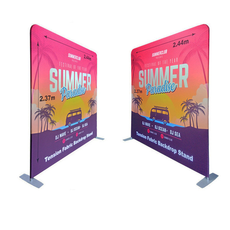 Custom Straight Foldable Trade Show Advertising Exhibition Display Stand Step and Repeat Backdrop Banner with Stand