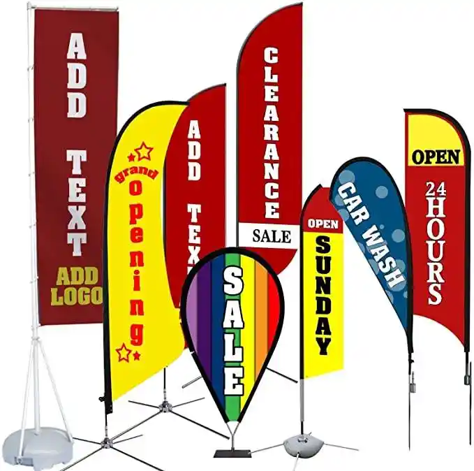 Promotional And Business Sports Games Car Wash Beach Flag Flying Banner with Cheap Factory Price