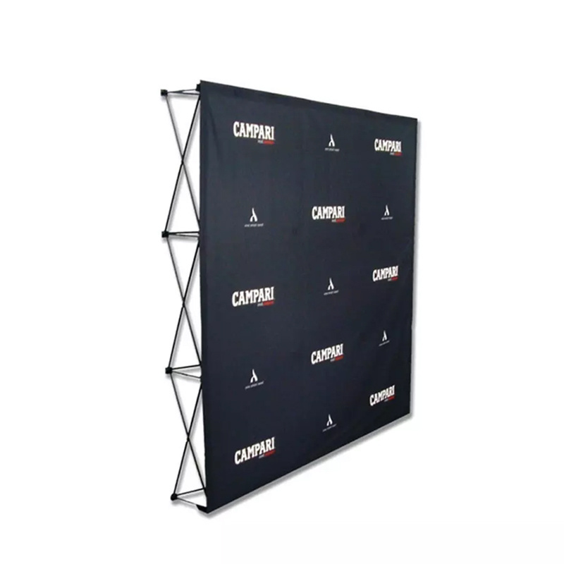 Customizable Pop Up Stand Backdrop Trade Show Display Stand Advertising Banner Display with Aluminum Rack Stand