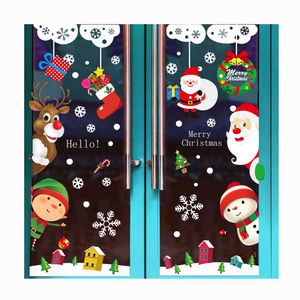 Custom Christmas window clings pvc sticker, static clings printed static clings