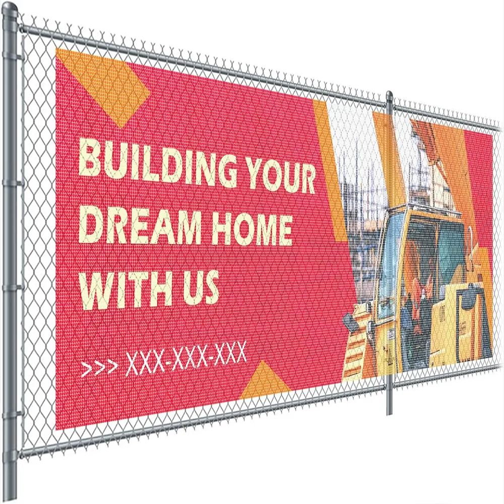 Netted PVC Banner Custom Logo Scrim Lite Banner Inkjet Printing Air PVC Mesh Banner for Trade Show