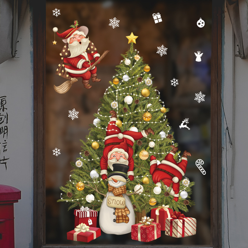 Merry Christmas Wall Sticker Festival Decoration Room Window Glass Door-Sticker