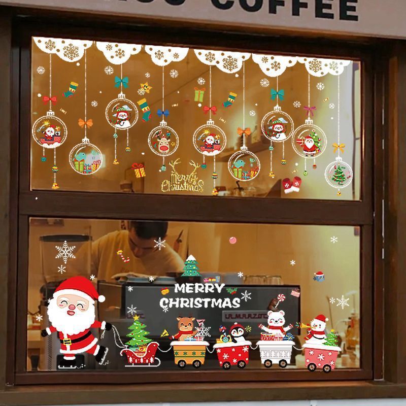 Merry Christmas Wall Sticker Festival Decoration Room Window Glass Door-Sticker