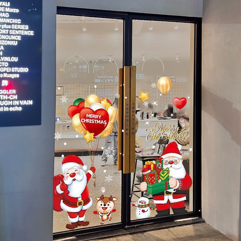 Merry Christmas Wall Sticker Festival Decoration Room Window Glass Door-Sticker