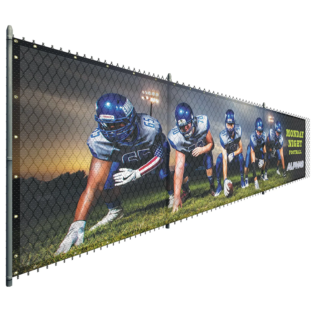 Netted PVC Banner Custom Logo Scrim Lite Banner Inkjet Printing Air PVC Mesh Banner for Trade Show