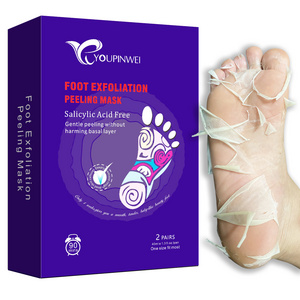 YOUPINWEI Foot Peel Mask, Exfoliating for Dry Cracked Feet, Calluses and Dead Skin Remover (2 Pairs/box) Chapped Feet Welcomed