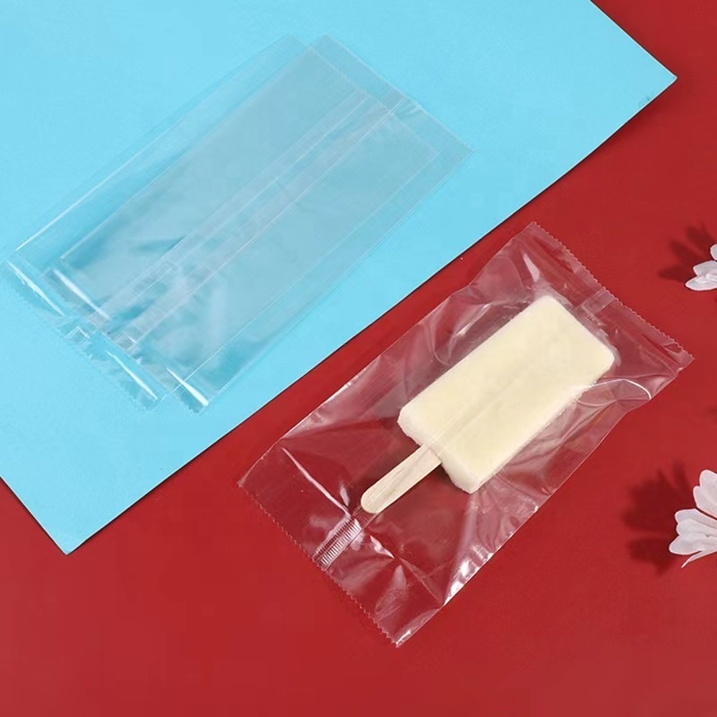 Custom Printed Clear Frosted Heat Seal Plastic Popsicle Packaging Frozen Disposable Ice Cream Packaging bag