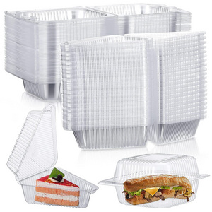 Transparent food packaging box plastic folding container can hold salad, fruit, bread, cupcakes takeaway box