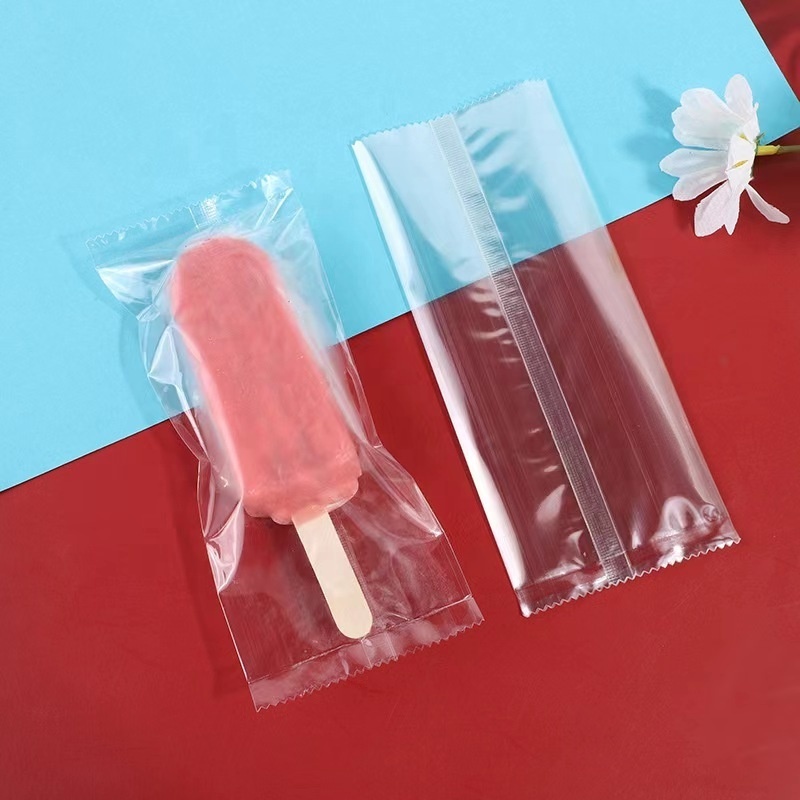 Custom Printed Clear Frosted Heat Seal Plastic Popsicle Packaging Frozen Disposable Ice Cream Packaging bag