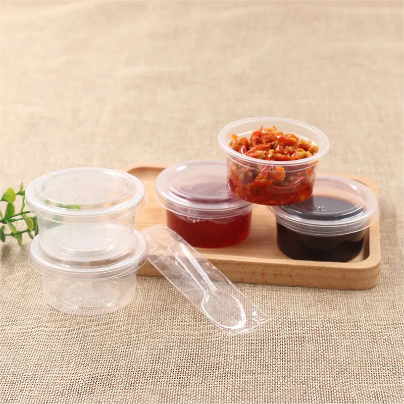 Small plastic container with lid Sauce seasoning packaging storage box