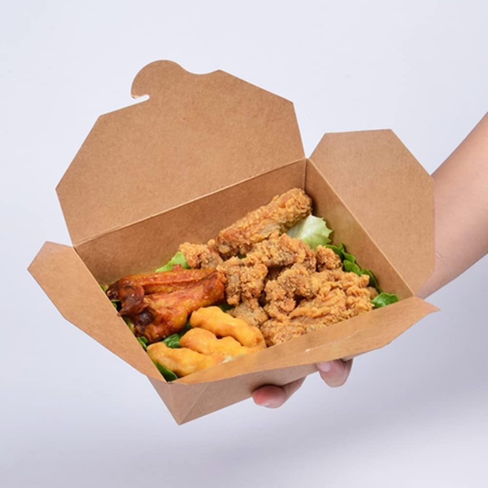 Hot Selling Recycled Brown Kraft Paper Food Grade Packaging Box Salad Sandwich Takeaway Food Lunch Box