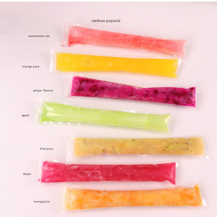 Wholesale Custom Small Bpa Free Clear Transparent Frozen Yogurt Mold Packaging Heat Seal Plastic Ice Cream Pop Popsicle Bag