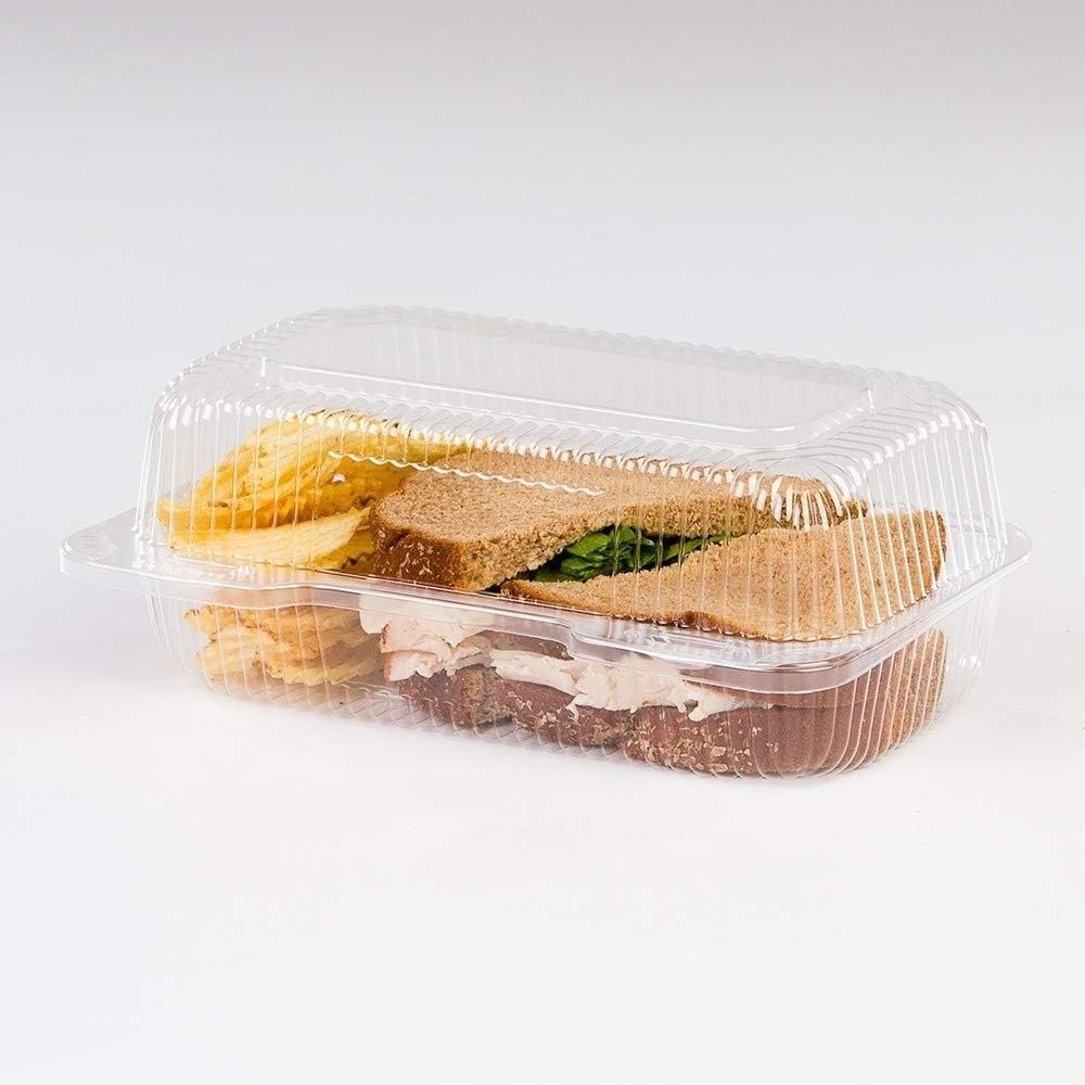 Transparent food packaging box plastic folding container can hold salad, fruit, bread, cupcakes takeaway box