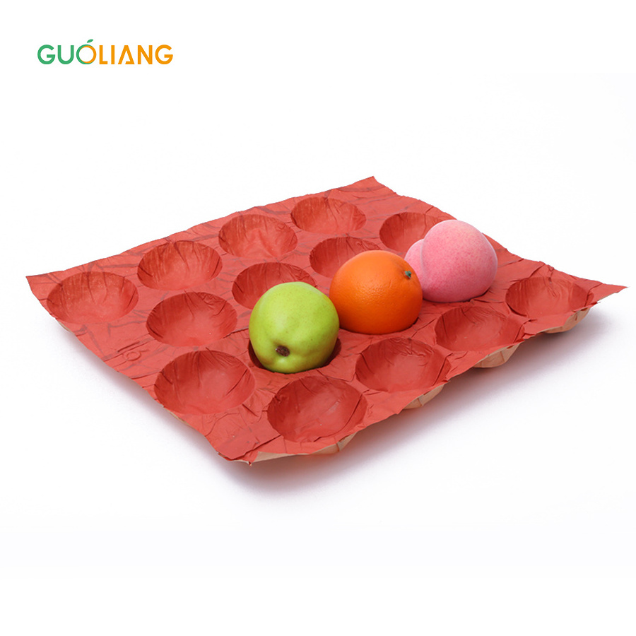 One Or Two Layers Kraft Paper Fruits And Vegetables Protective Packing Tray paper mold pulp fruit tray