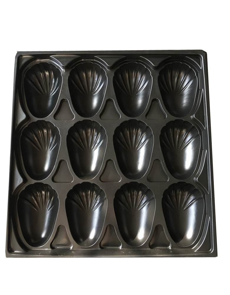 Disposable food grade 6 12 Cavity Black Oyster PP PET Plastic Serving Tray