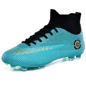 New Football Boots Man Soccer Shoes Artificial Grass FG dream speed Superfly High Ankle Kids Crampons Outdoor Sock Cleats Shoes