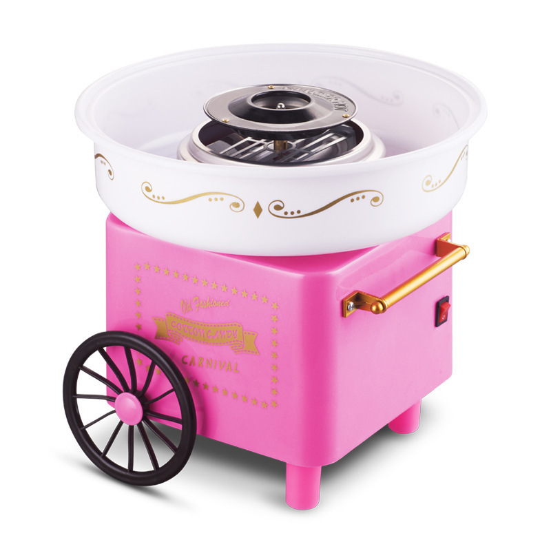 Pink Home Retro Cart Mini  sweet cotton candy machines Plastic Portable Cotton Candy Machine