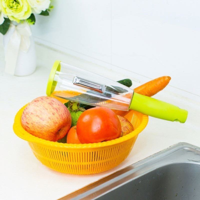 Vegetable Peeler with Container Stainless Steel Kitchen Gadget Peeler Dishwasher Safe Potato Peelings Julienne Peeler