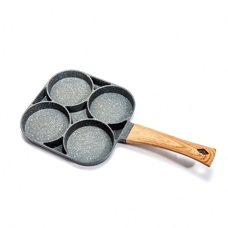 Breakfast Mini Pancake Cast Iron Pan Egg Burger Pot 4 Holes Fried Egg waffle Pot Egg frying pan