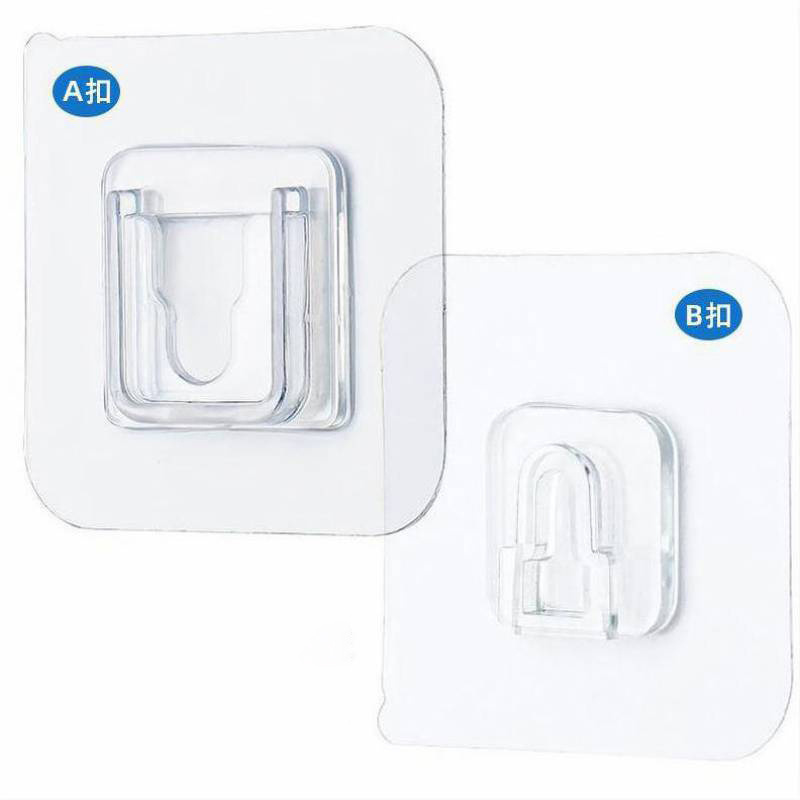 double sided adhesive wall hooks Wall Hanger Transparent Suction Cup Sucker Hook Double-Sided Adhesive Wall Hooks