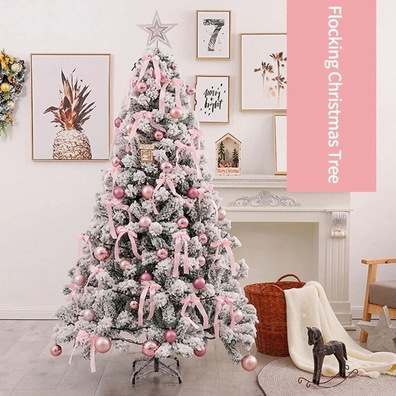 Outdoor led cone pvc flocked snow christmas tree for christmas decoration