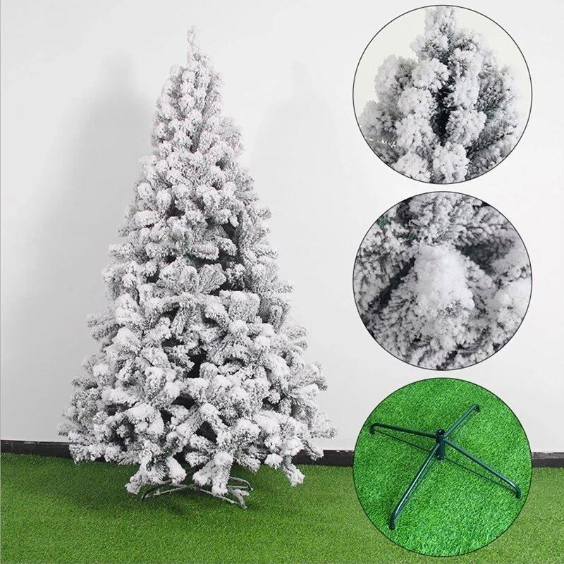 Outdoor led cone pvc flocked snow christmas tree for christmas decoration