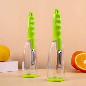 Vegetable Peeler with Container Stainless Steel Kitchen Gadget Peeler Dishwasher Safe Potato Peelings Julienne Peeler