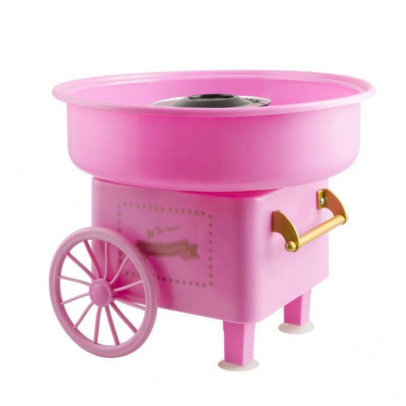 Pink Home Retro Cart Mini  sweet cotton candy machines Plastic Portable Cotton Candy Machine