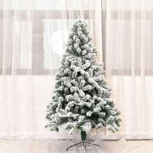 Outdoor led cone pvc flocked snow christmas tree for christmas decoration