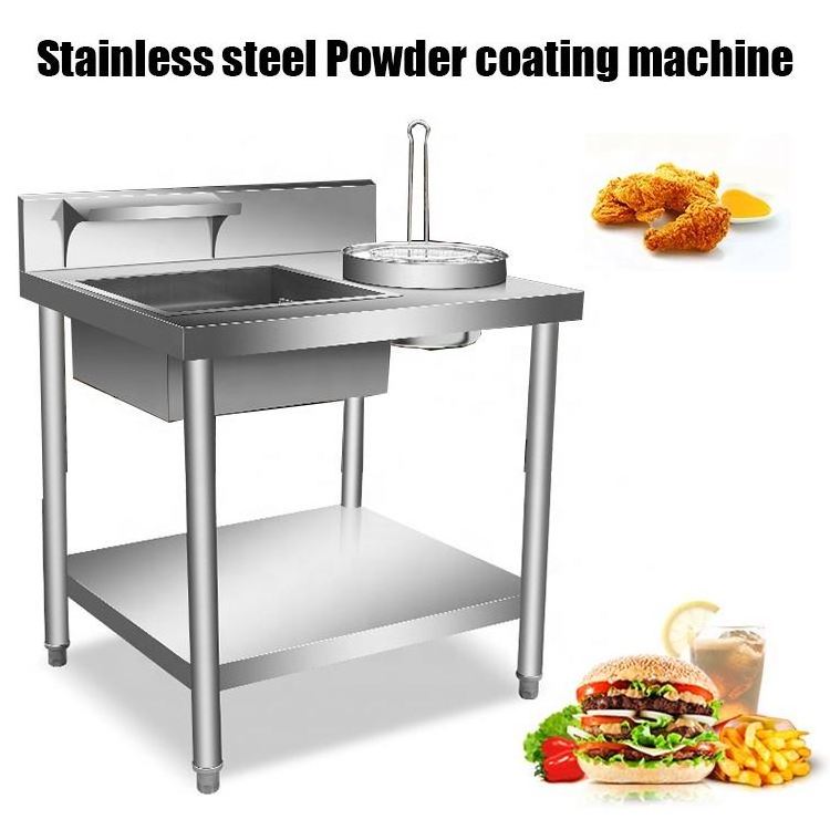 Wholesale Stainless Steel Chicken Breading Table Powder Coating Machine Wrapping Powder Machine For Sale