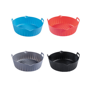 8 inches Air Fryers Oven Baking Tray Fried Chicken Basket Mat Air Fryer Silicone Pot Round Replacement Grill Pan