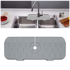 Kitchen Bathroom Faucet Counter Sink Water Prevent Wraparound Splash Catcher Absorbent Mat Dish Drying Pads Silicone Faucet Mat