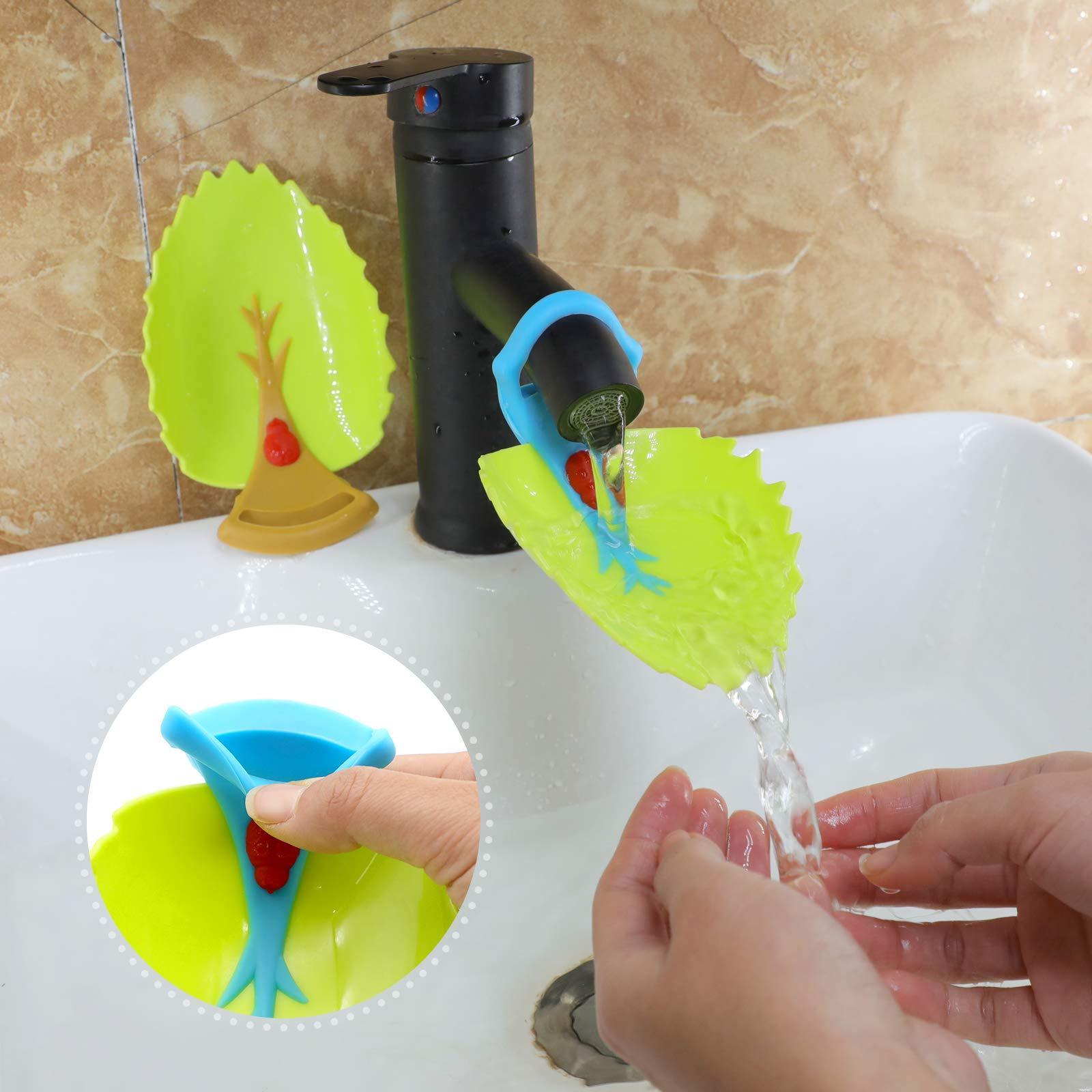 Creative Children's Faucet Extender Hand Washing Auxiliary Leaf Sink Portable Bathroom Bathtub Leaf Veins Faucet Extender