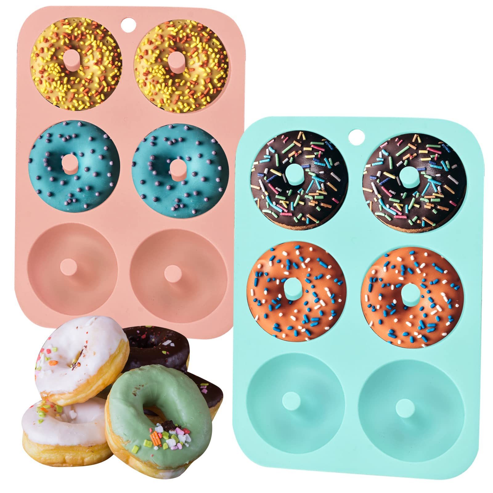 6-Cavity DIY Easy Use Donut Maker Chocolate Silicone Mold Cake Mould Candle Mode BPA Free Non-Toxic Oven Available Silicon Gift