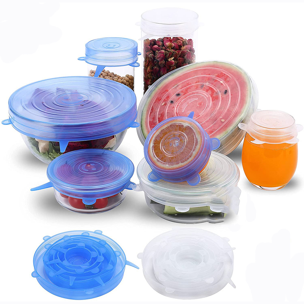 Food Grade Silicone Bowl Covers Lids BPA Silicone Food Cover Stretchable Food Wrap Free Reusable Silicone Stretch Lids