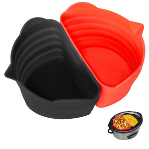 Reusable Silicone Insert Crockpot Foldable Dishwasher Safe Silicone Slow Cooker Liners Divider