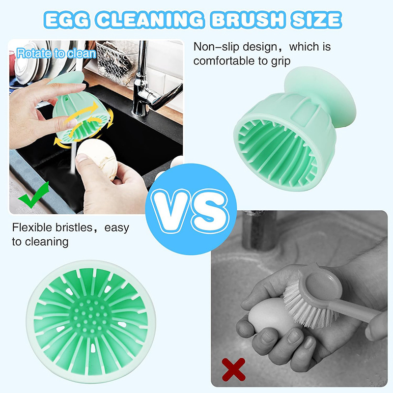 Reusable Egg Cleaner Scrubber Rotary Egg Cleaner Brush for Fresh Eggs