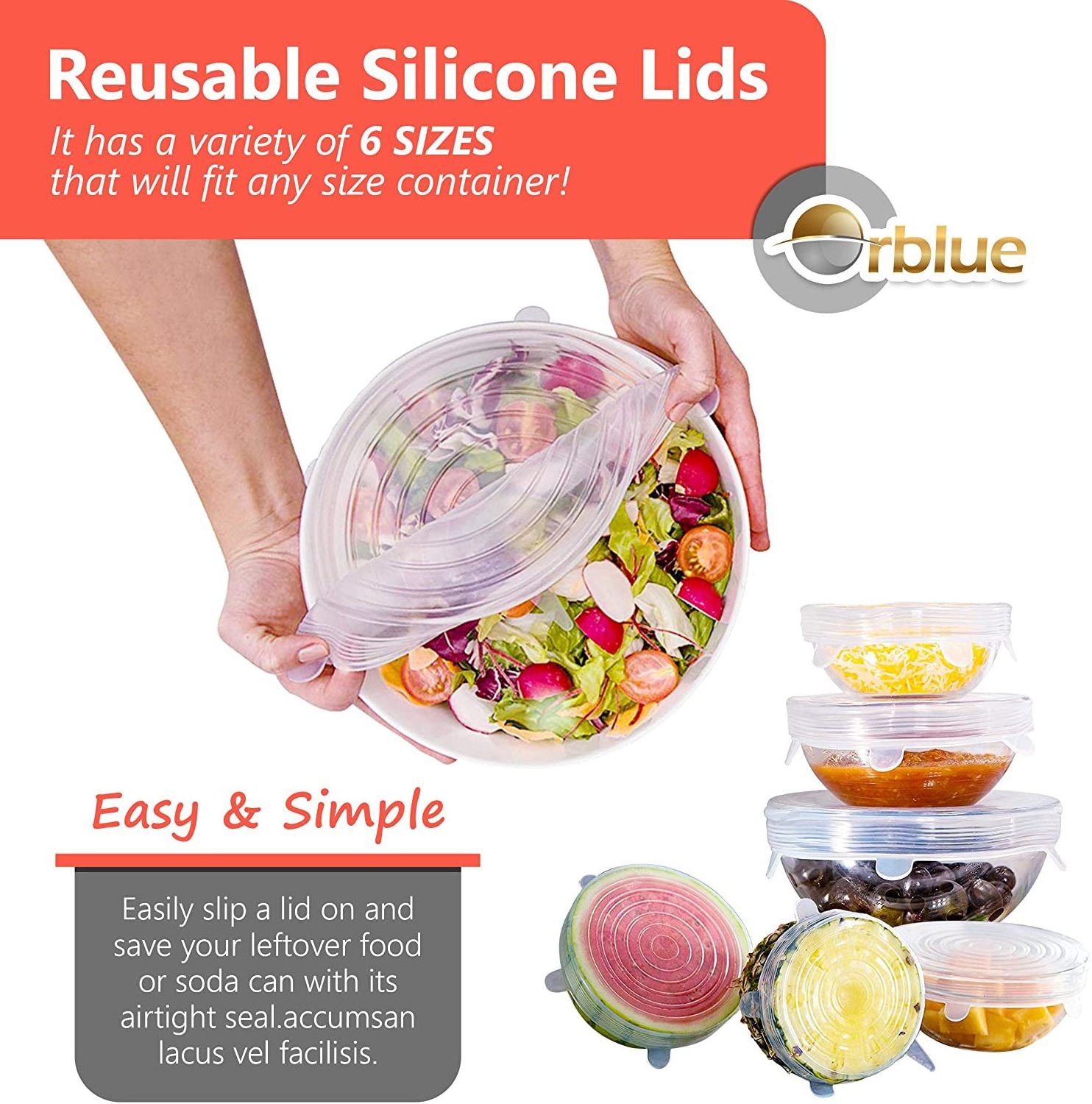 Food Grade Silicone Bowl Covers Lids BPA Silicone Food Cover Stretchable Food Wrap Free Reusable Silicone Stretch Lids