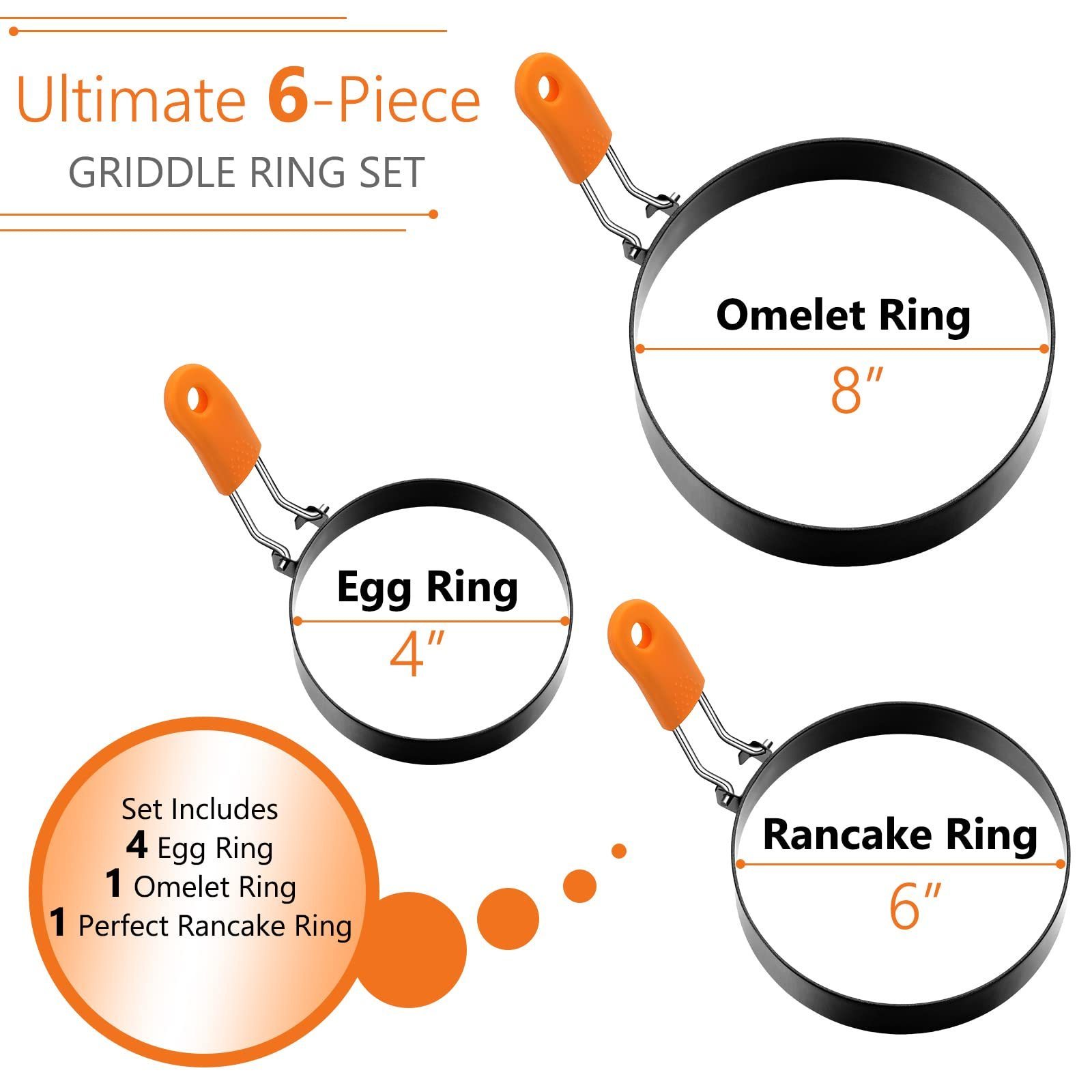 Multifunction ODM/OEM Heat Resistance Silicone Fried Egg Meat Pancake Fry Mold Rings BPA Free Food Grade Cookware Tool Easy Use