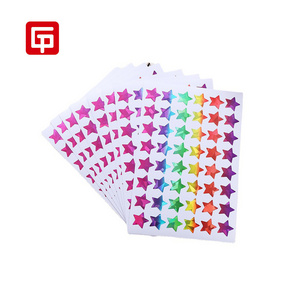 Custom Printed Self-adhesive Five-pointed Star Personalized Laser Stickers Holographic Rainbow Star Stickers For Kids Reward