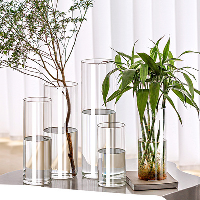 Simple Modern Minimalist Wedding Decoration New Simple Modern Candle Glass Vase Tall Clear Classic Elegant Flower Glass Vase